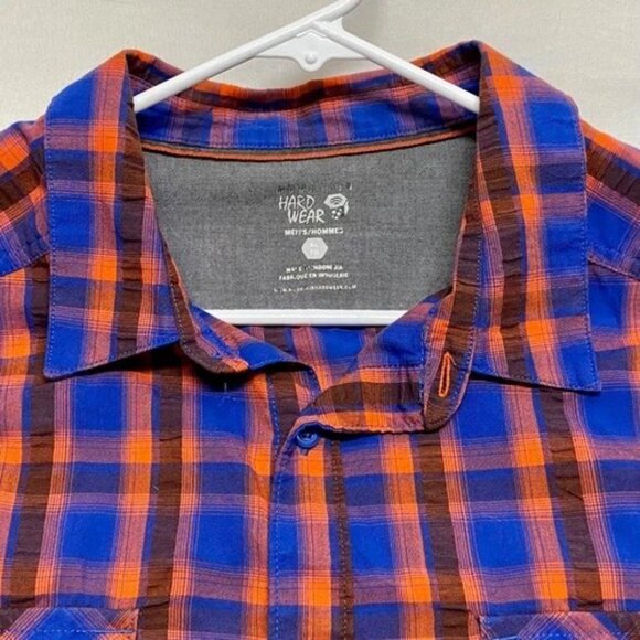 Mountain Hard Wear Button Up Men's XL Blue Red Plaid Cotton Blend Casual Shirt - Picture 7 of 11